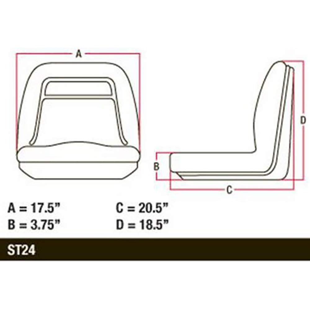 Stens 420-179 Seat Fits John Deere Gator HPX Trail  Trail  TH  TX  TX Turf