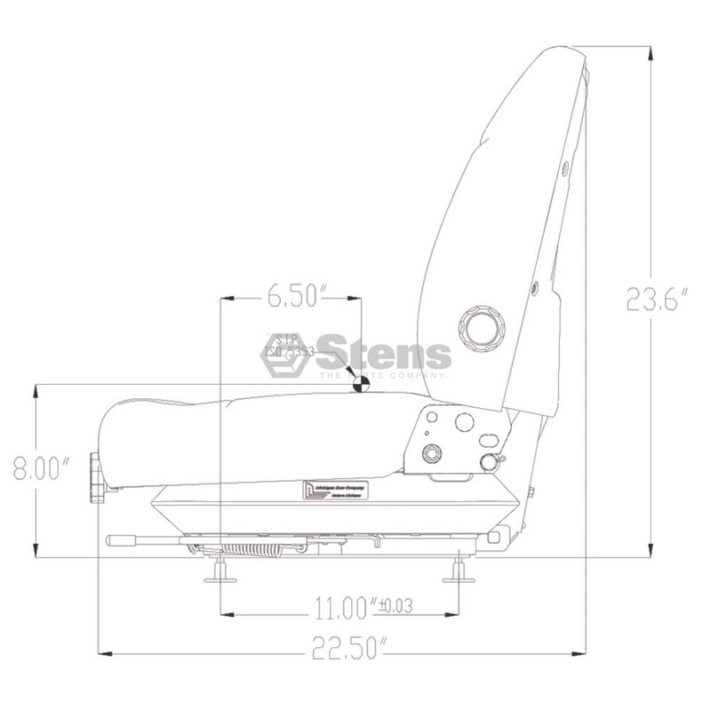 Stens 420-704 Low Profile Suspension Seat Low profile mechanical suspension