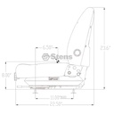 Stens 420-704 Low Profile Suspension Seat Low profile mechanical suspension