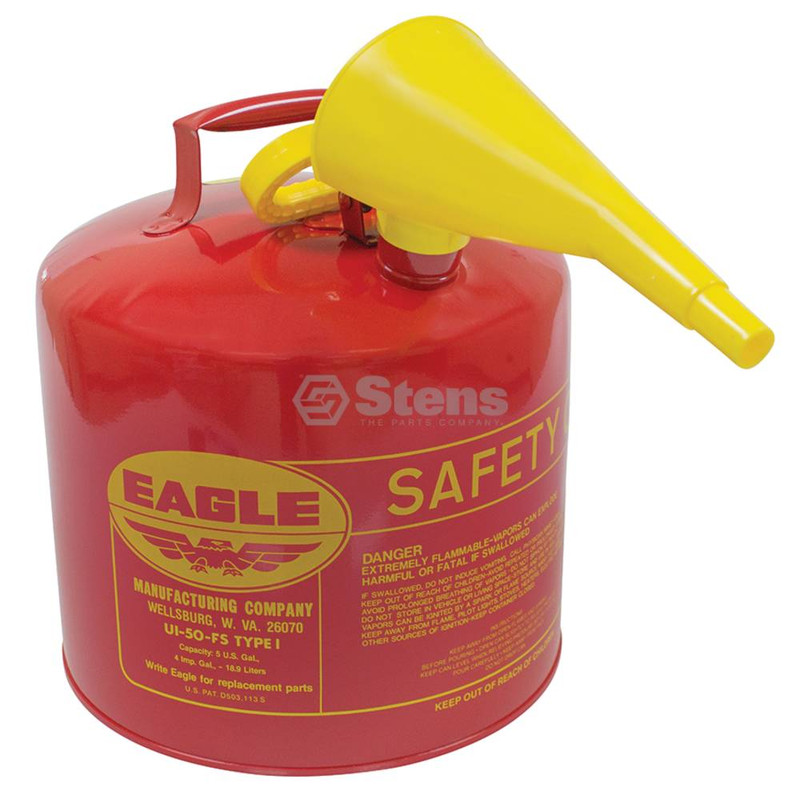 Stens 765-188 Eagle Metal Safety Fuel Can Eagle 5 Gallon With Funnel