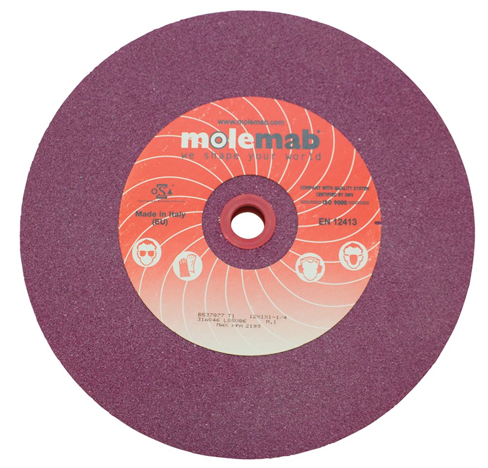 Stens 750-102 Molemab Grinding Wheel 12 x 1 x 1-1/4 46 grit Ruby