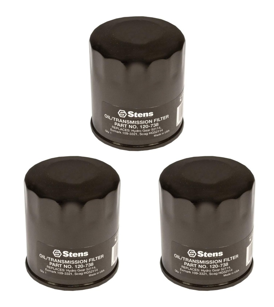 3 Pack of Stens 120-738 Transmission Filter Exmark 109-3321 Toro 109-3321 Scag