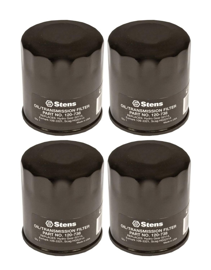 4 Pack of Stens 120-738 Transmission Filter Exmark 109-3321 Toro 109-3321