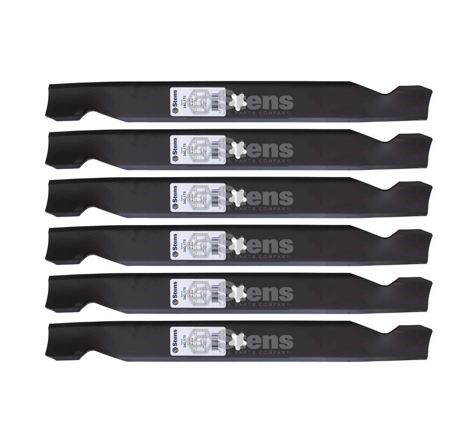 6 Pack of Stens 340-278 Lawnmower Notched Medium-Lift Blade 532127843 340-278