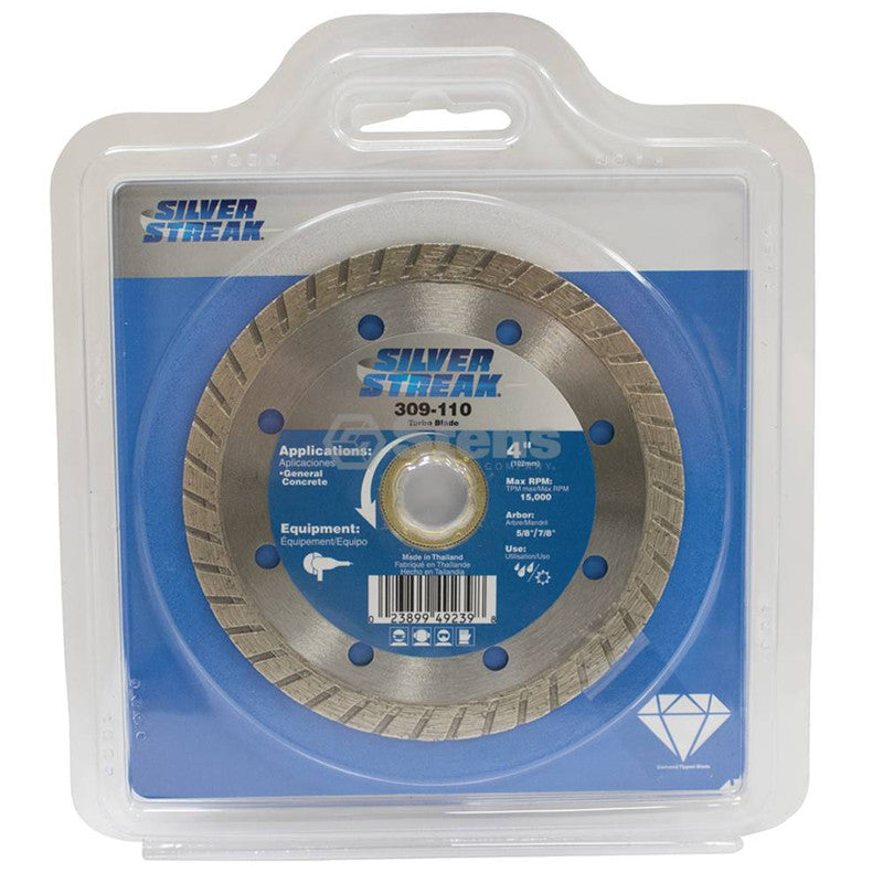 Stens 309-110 Silver Streak Turbo Blade Diamond Cut-Off Saw 4 Turbo Blade