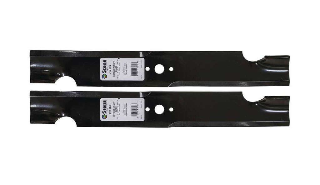 2 Pack of Stens 310-052 Lawnmower Notched Air-Lift Blade Husqvarna 539100341