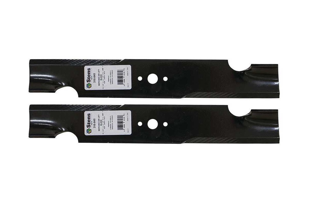 2 Pack of Stens 310-045 Lawnmower Notched Air-Lift Blade Husqvarna 539100340