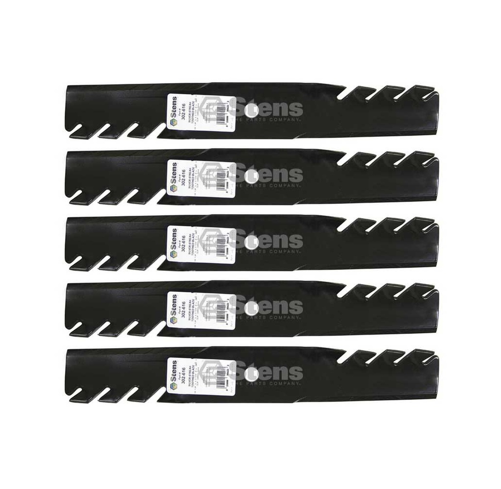 5 Pack of Stens 302-616 Mowers Silver Streak Toothed Blade Husqvarna 539101496