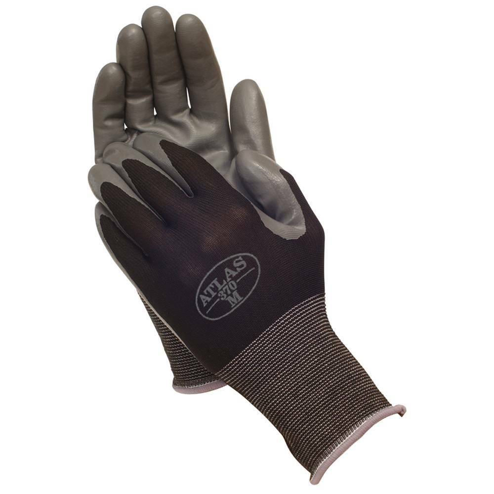 Stens 751-226 Glove Seamless 13 gauge nylon knit liner Black foam nitrile palm