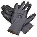 Stens 751-225 Glove Seamless 13 Gauge Nylon Knit Liner Black Foam Nitrile Palm