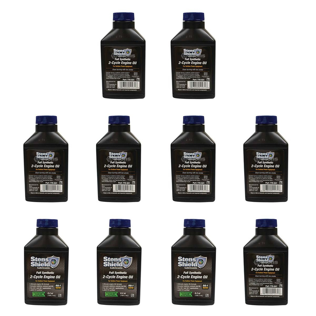 10 PK Stens 770-641 Shield 2-Cycle Engine Oil 770-101 770-128 770-160
