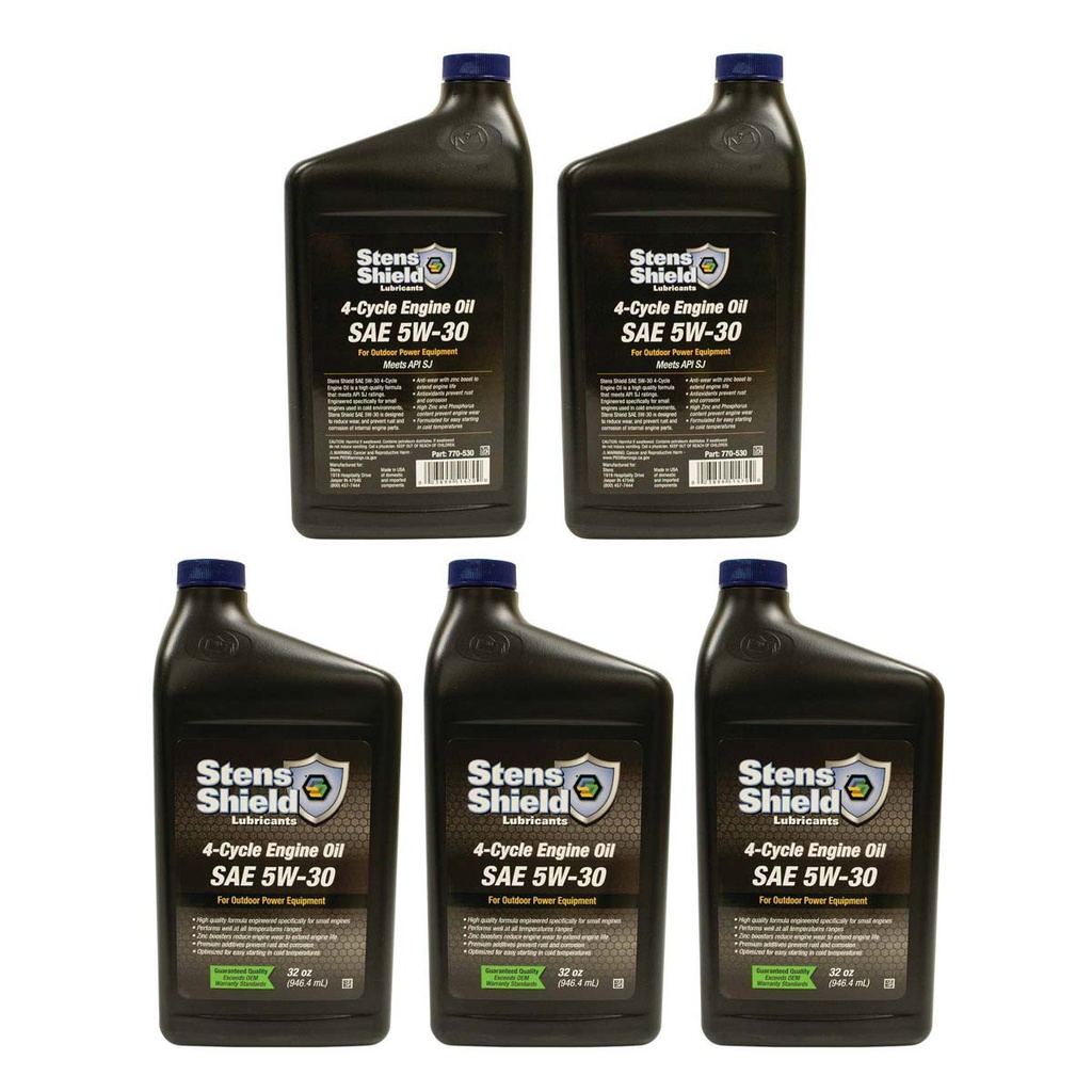 5 PK Stens 770-530 Shield 4-Cycle Engine Oil Fits Briggs &amp; Stratton 100074 SAE