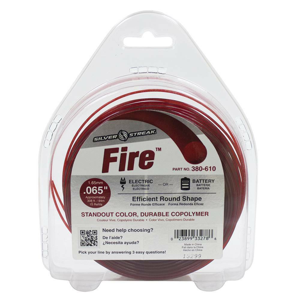 Stens 380-610 Silver Streak Fire Trimmer Line Durable copolymer Stand out color