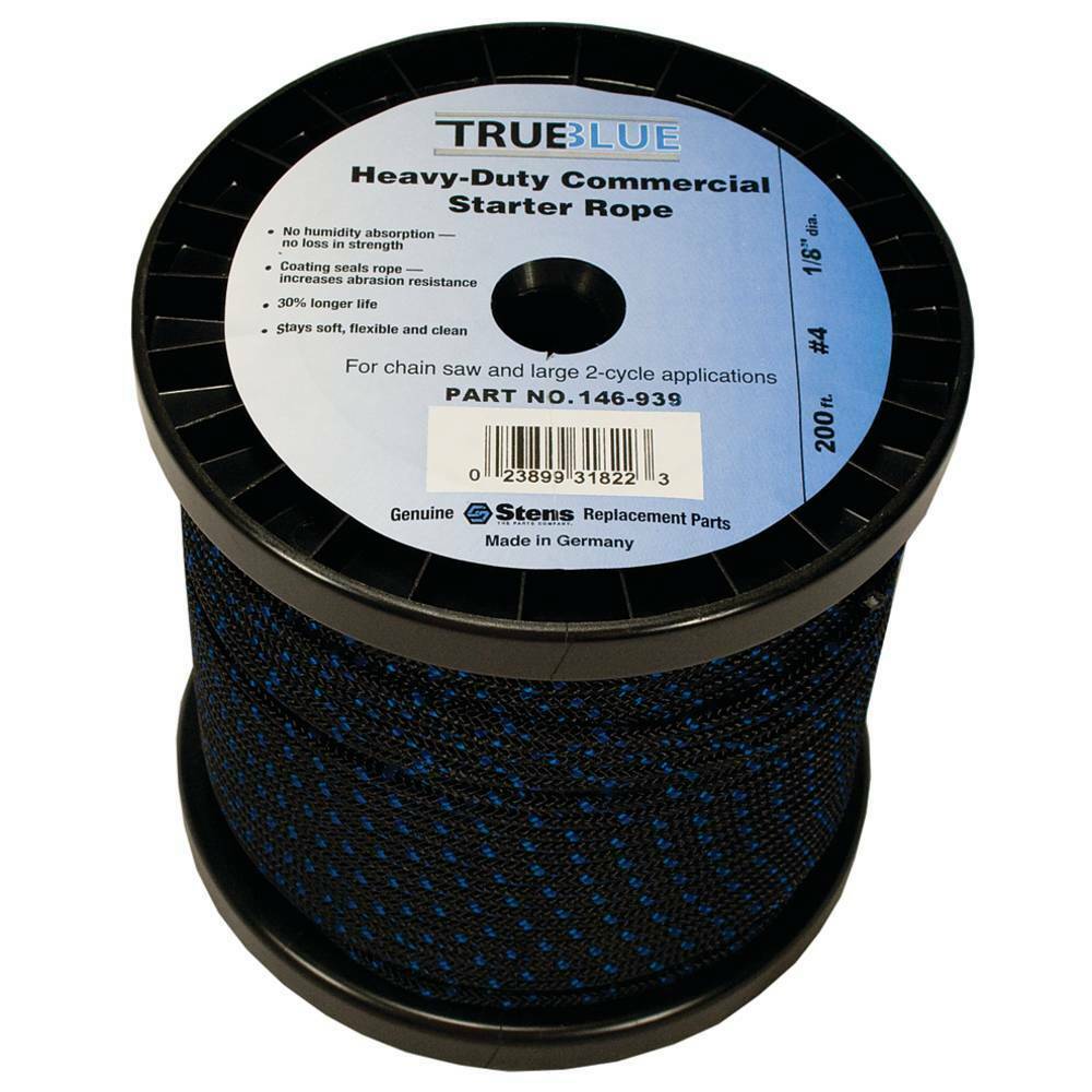 Stens 146-939 TrueBlue 200' Starter Rope Size 4 Diameter 1/8 Low stretcH