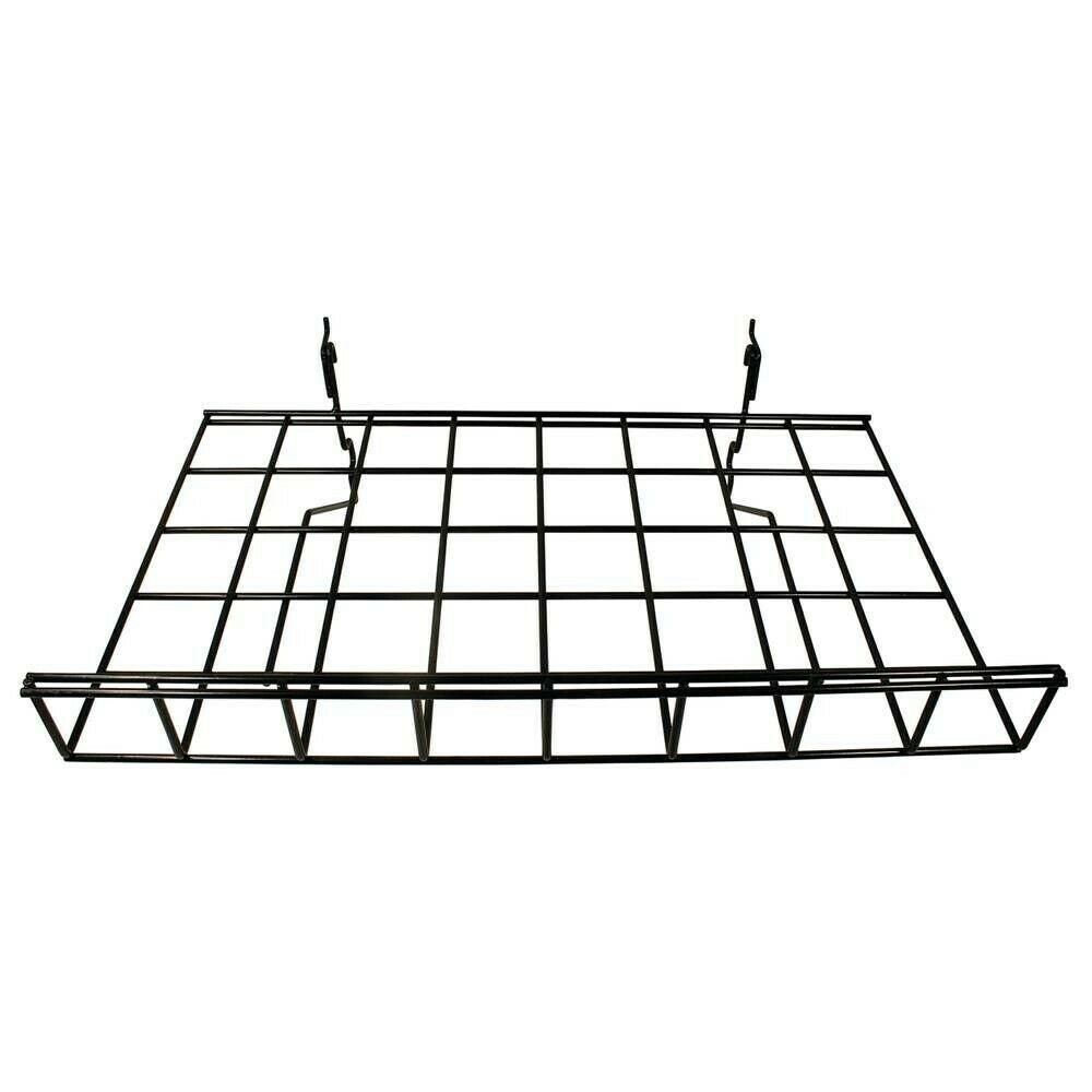 Stens 785-901 Straight Shelf With Lip For slat wall display Black  24 inch