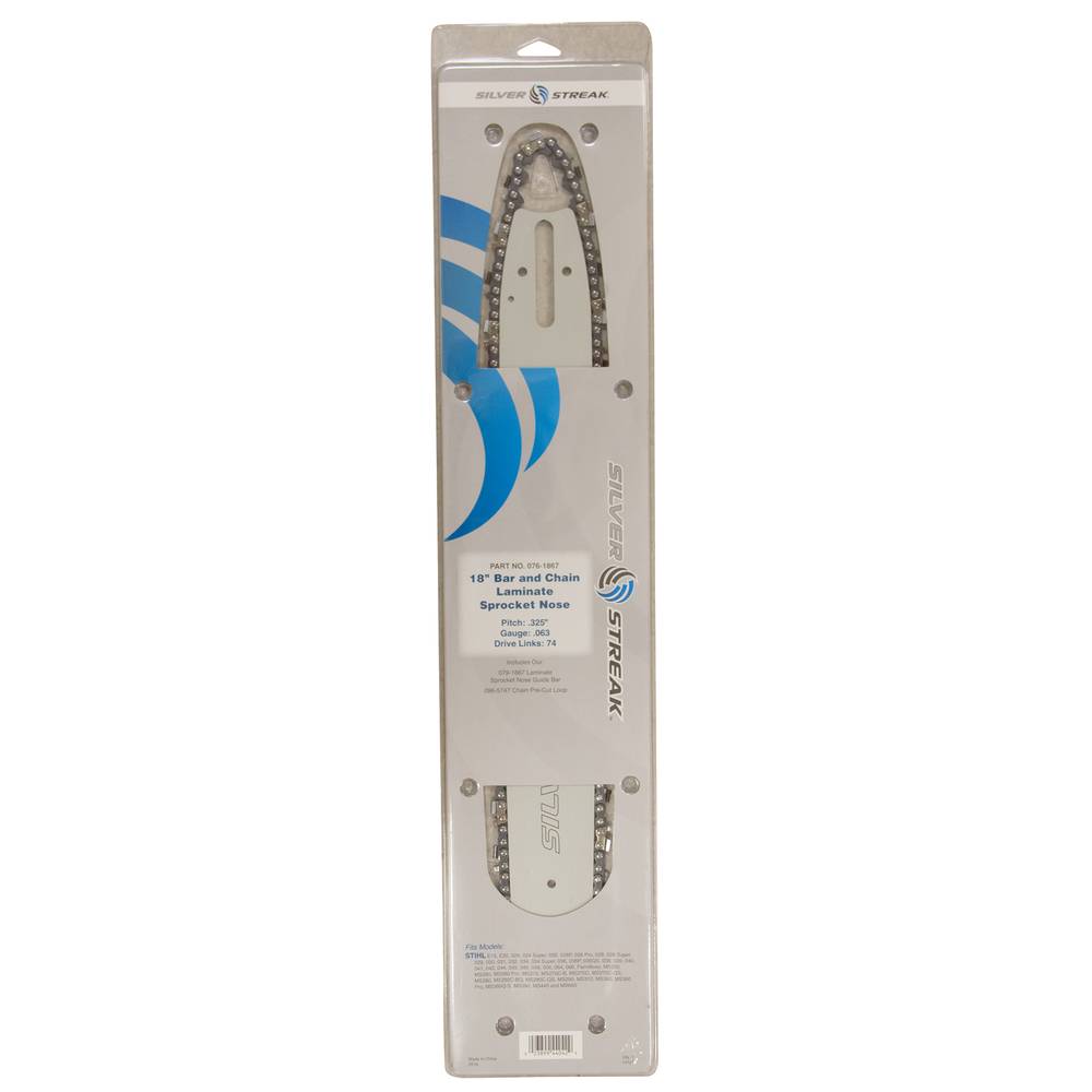 Stens  076-1867   
 Silver Streak 18&quot; Bar and Chain Combo