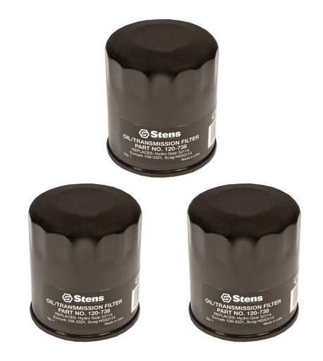 [ST-120-738-3] 3 Pack of Stens 120-738 Transmission Filter Exmark 109-3321 Toro 109-3321 Scag