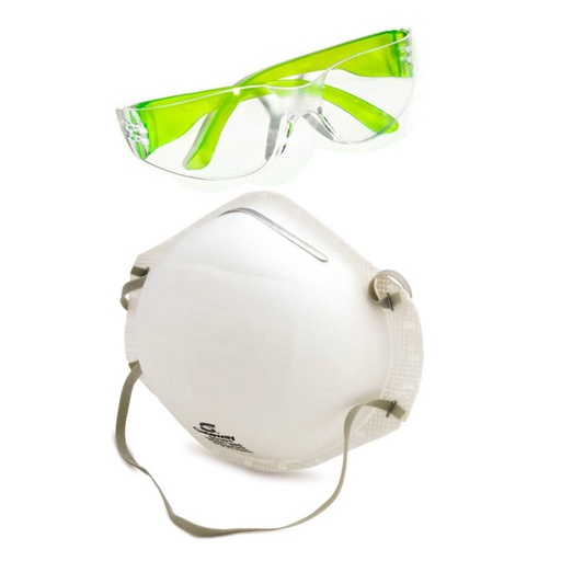 [ST-42-161 ] N95 RESPIRATOR Mask and Glasses N-95 NIOSH-approved 1 Single Mask Only