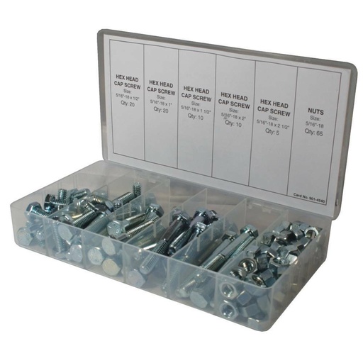 [ST-415-125] Stens 415-125 Metal Cap Screw Kit  130 Pieces  Grade 5  Lawnmower