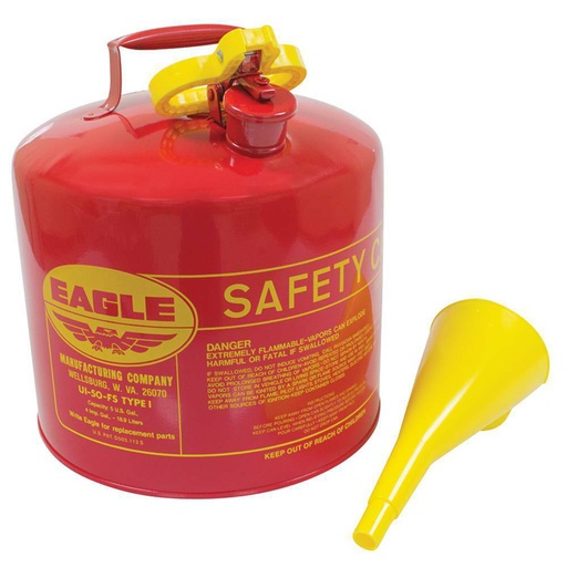 [ST-765-188] Stens 765-188 Eagle Metal Safety Fuel Can Eagle 5 Gallon With Funnel